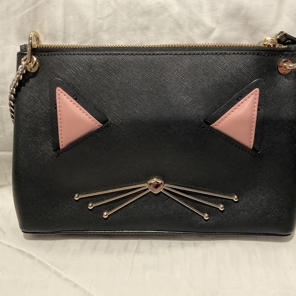 Kate Spade River Jazz Things Up Black Cat Crossbody  (USED) - Picture 2 of 7